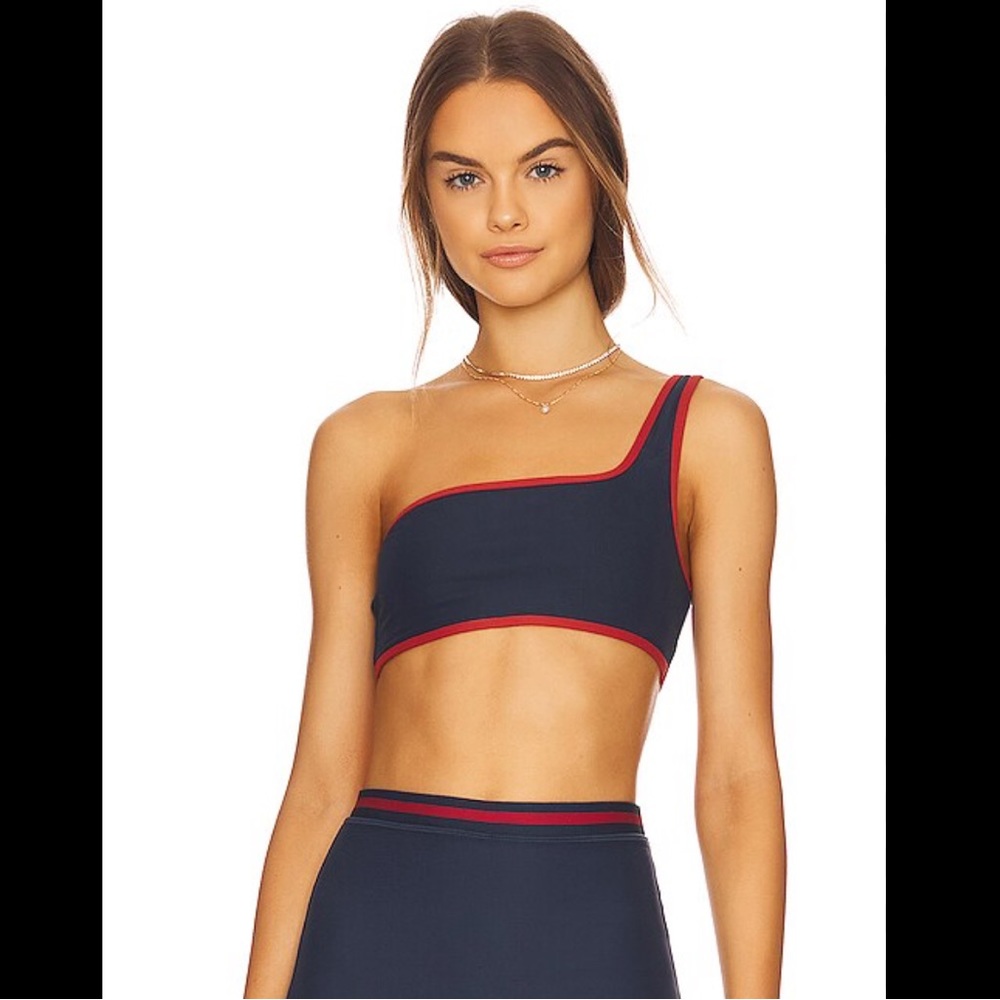 Contrast One Shoulder Sports Bra - M